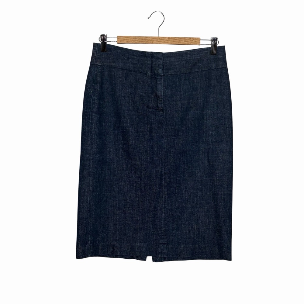 J Crew Dark Denim Pencil Skirt Womens Size 4 Coastal Cowgirl Preppy Western Jean